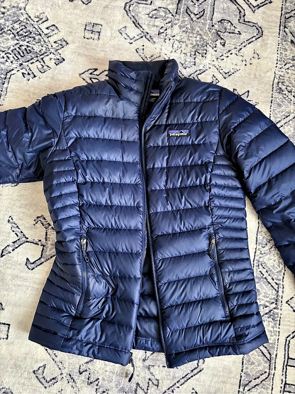 Patagonia Women's Down Sweater Jacket Blue Puffer Jacket Like New